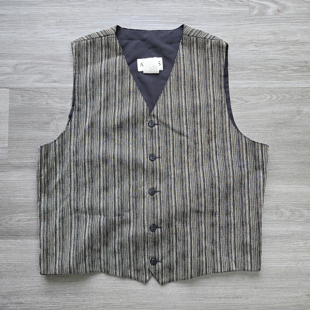 Unisex Striped Vest with Buttons